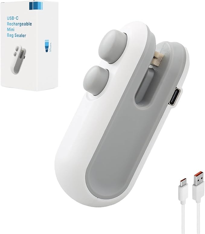 Mini Vacuum Heat Bag Sealer with Magnet & Dual-Function Cutter